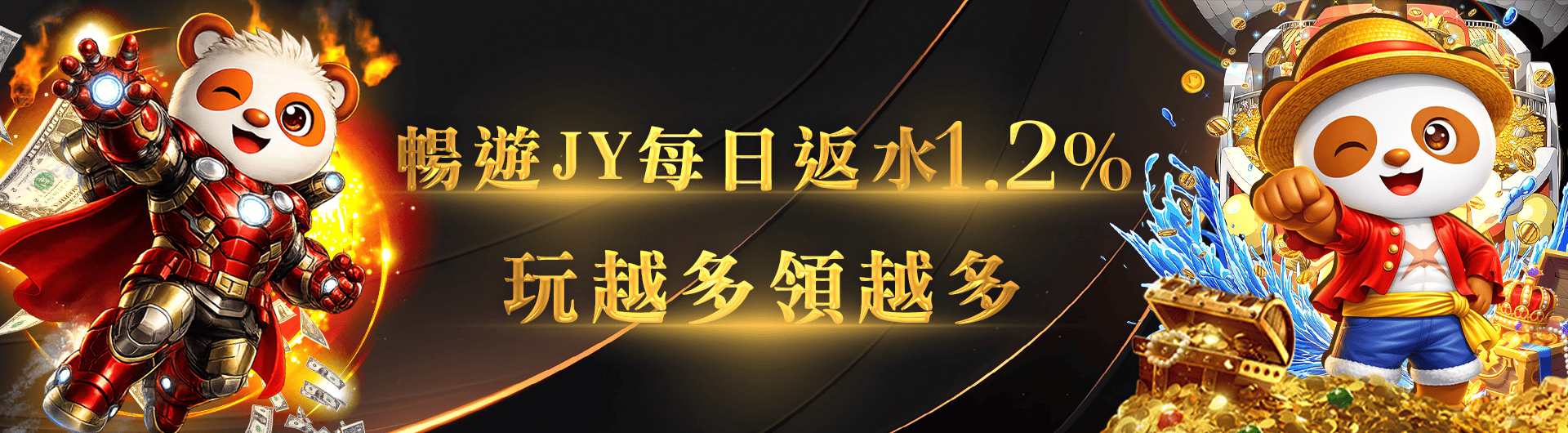 暢遊JY 每日返水1.2 玩越多領越多